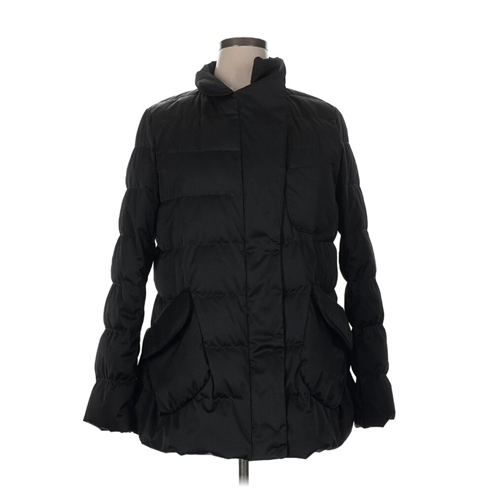 Uniqlo +J Jil Sander Down Jacket Black Stand Collar Asymmetric XL Puffer Coat